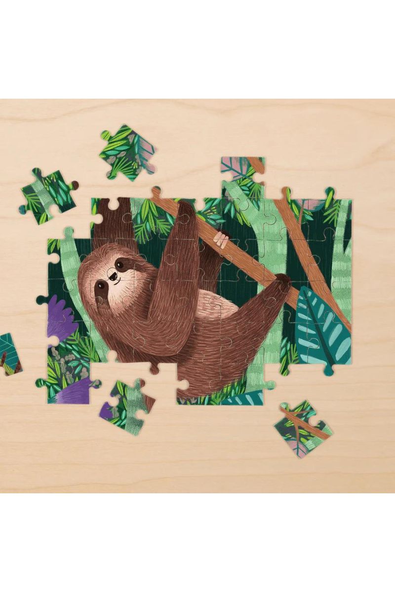Mudpuppy Three-Toed Sloth Mini Puzzle 48 Pieces