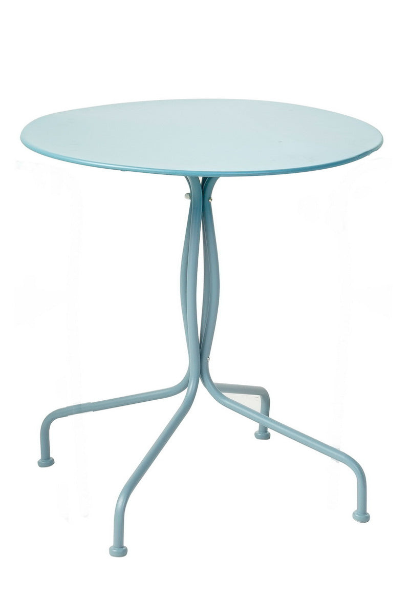 Alfresco Martini Iron Round Bistro Table Cielo Blue 27.5"