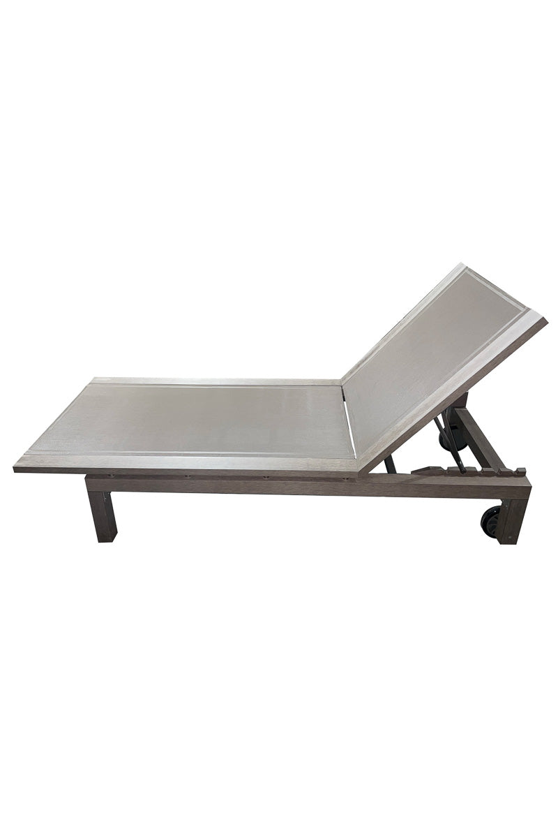 Alfresco EverTeak Classic Chaise Sling Lounge with Wheels