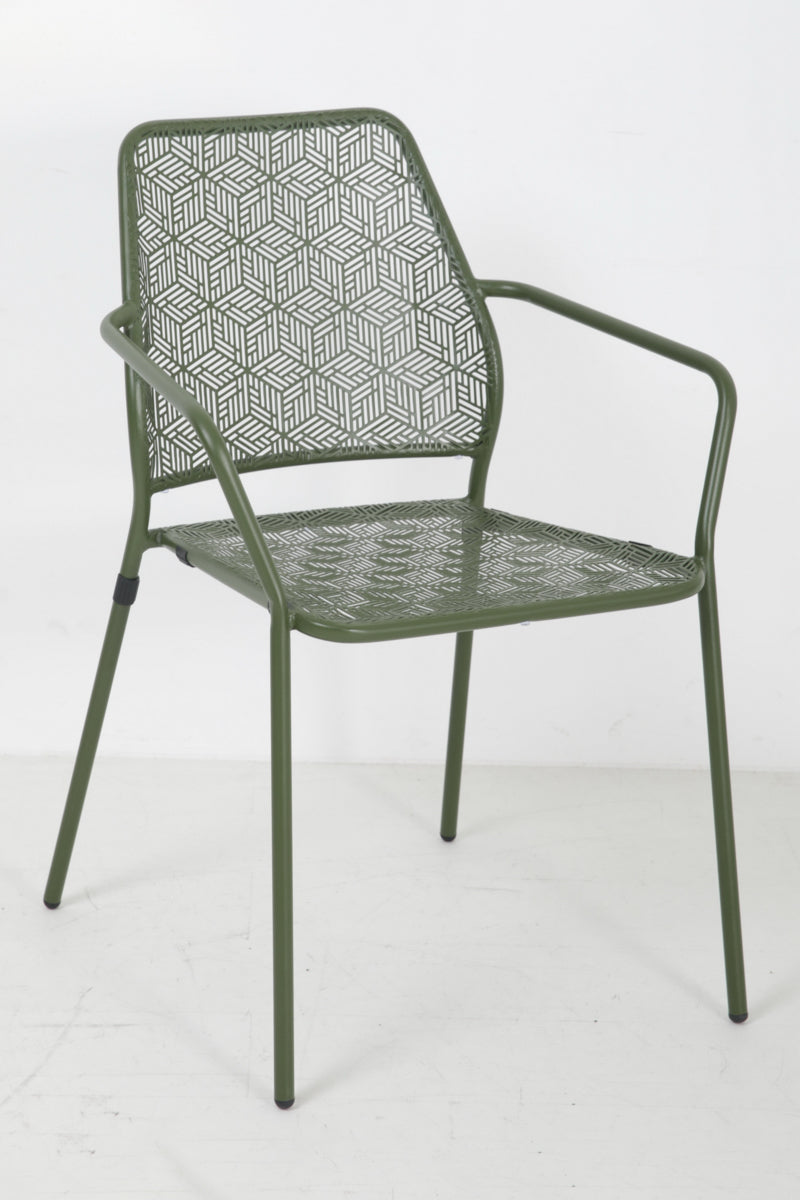 Alfresco Martini Iron Stackable Bistro Chair Moss