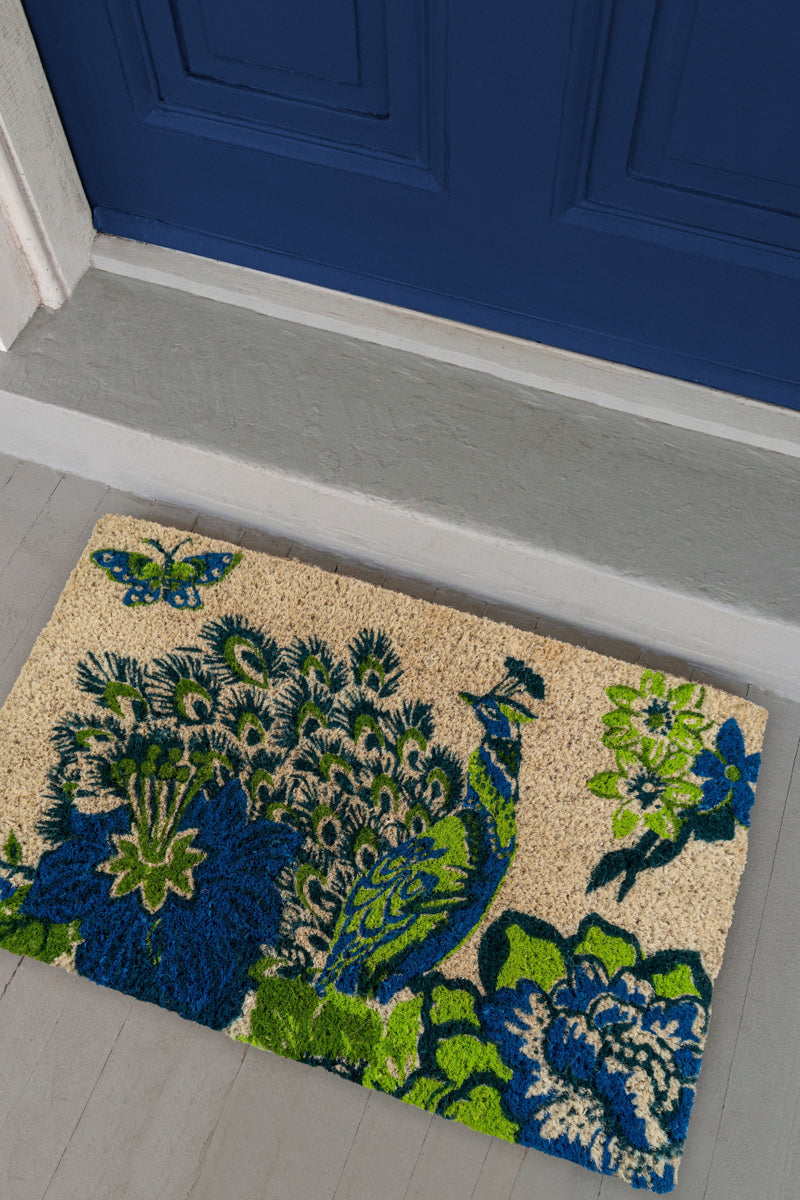 Williamsburg Portobello Peacock Doormat 22"x35"