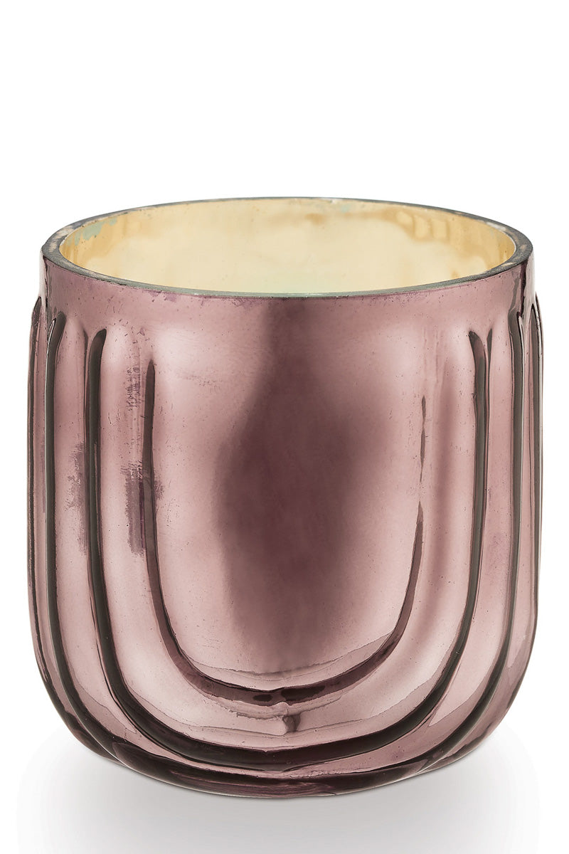 CANDLE, PINK PINE PRESSED GLS