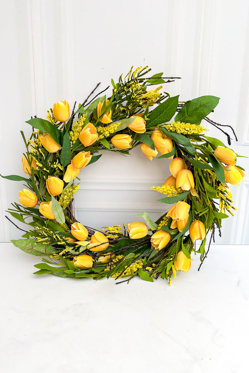 SILK, WREATH TULIP 24"