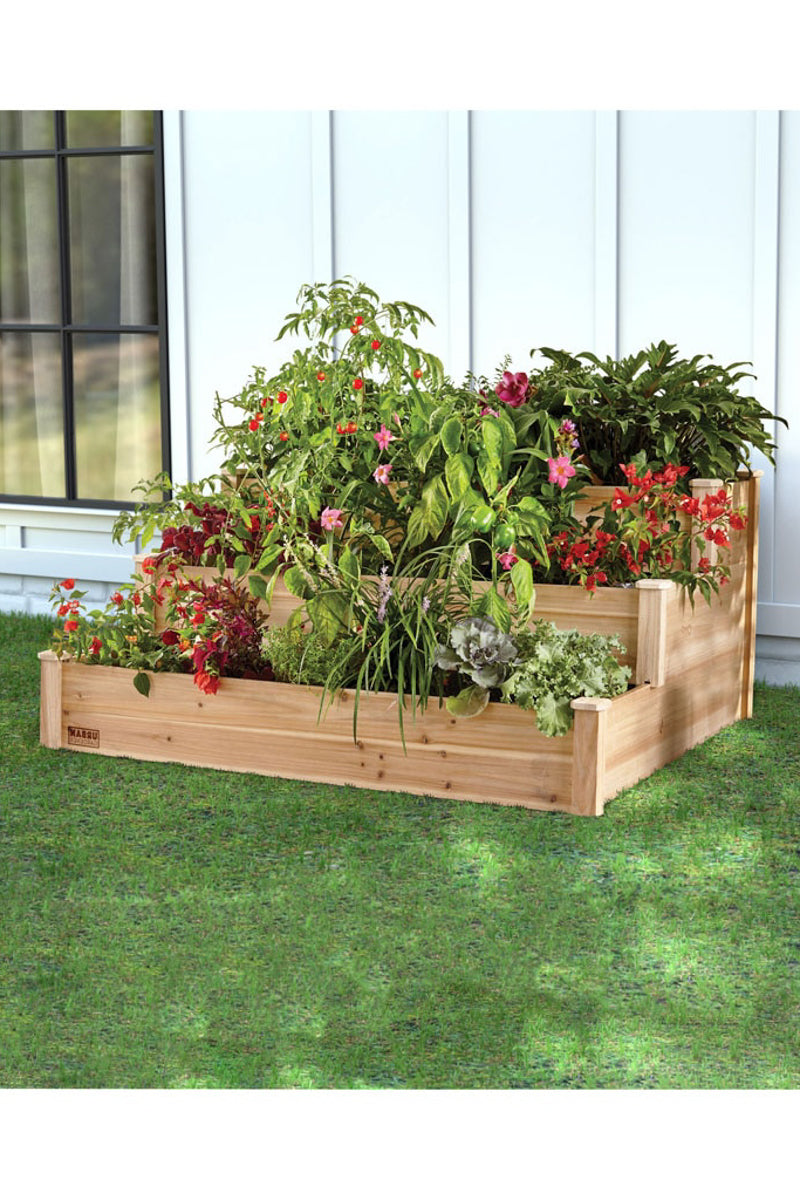 RAISED PLANTER, 3 TIER CEDAR