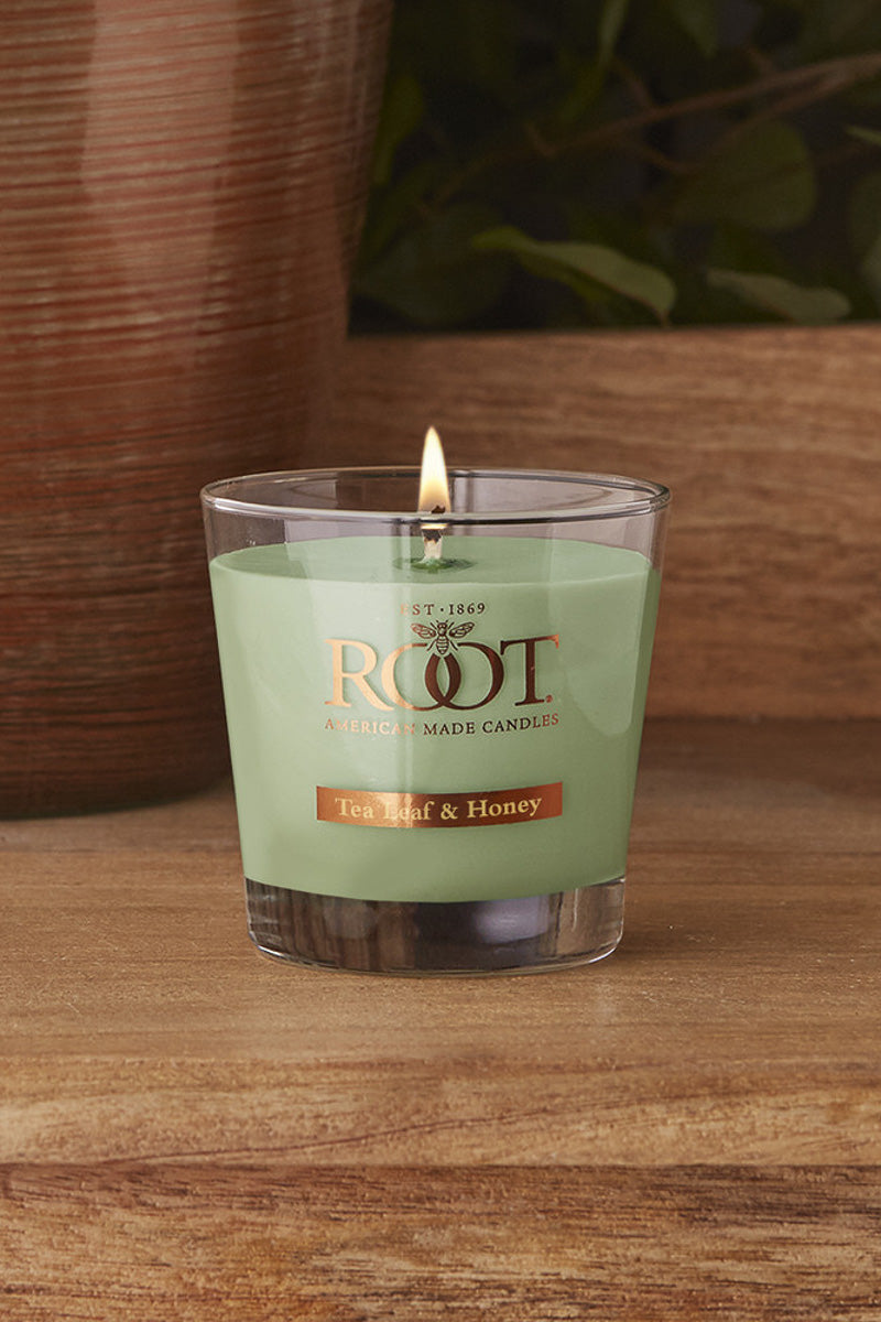 Root Candles Small Veriglass Tea Leaf & Honey