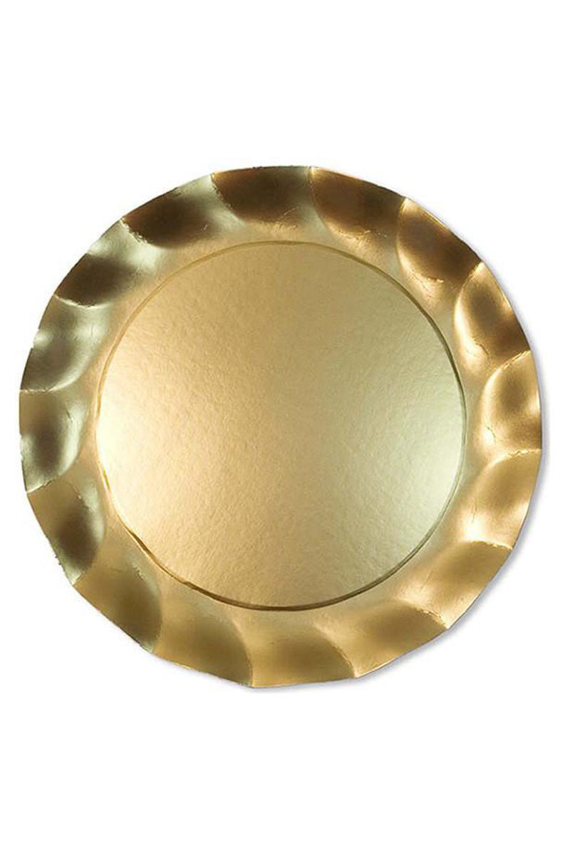 Sophistiplate Satin Gold Wavy Charger Plates 8 Pack