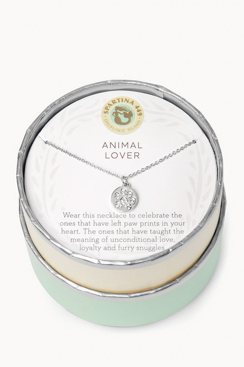 Spartina Sea La Vie Animal Lover Paw Necklace Silver