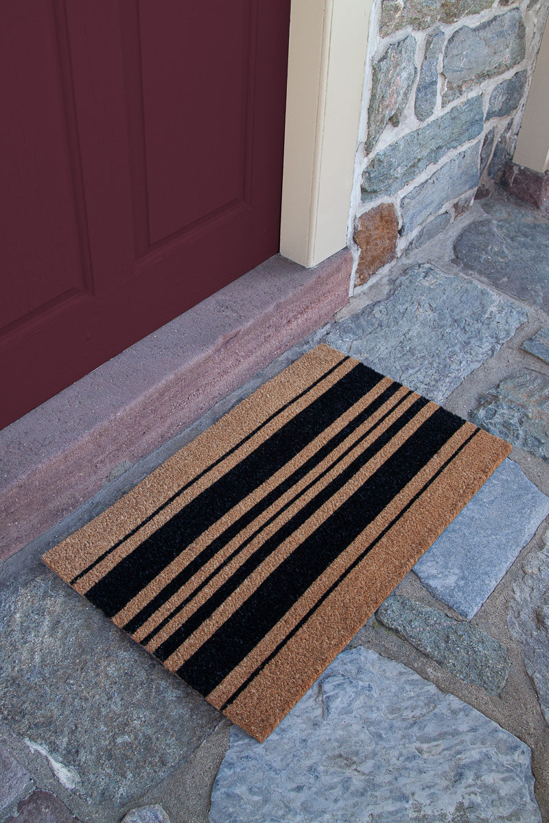 DOORMAT, STRIPES COIR 18x30