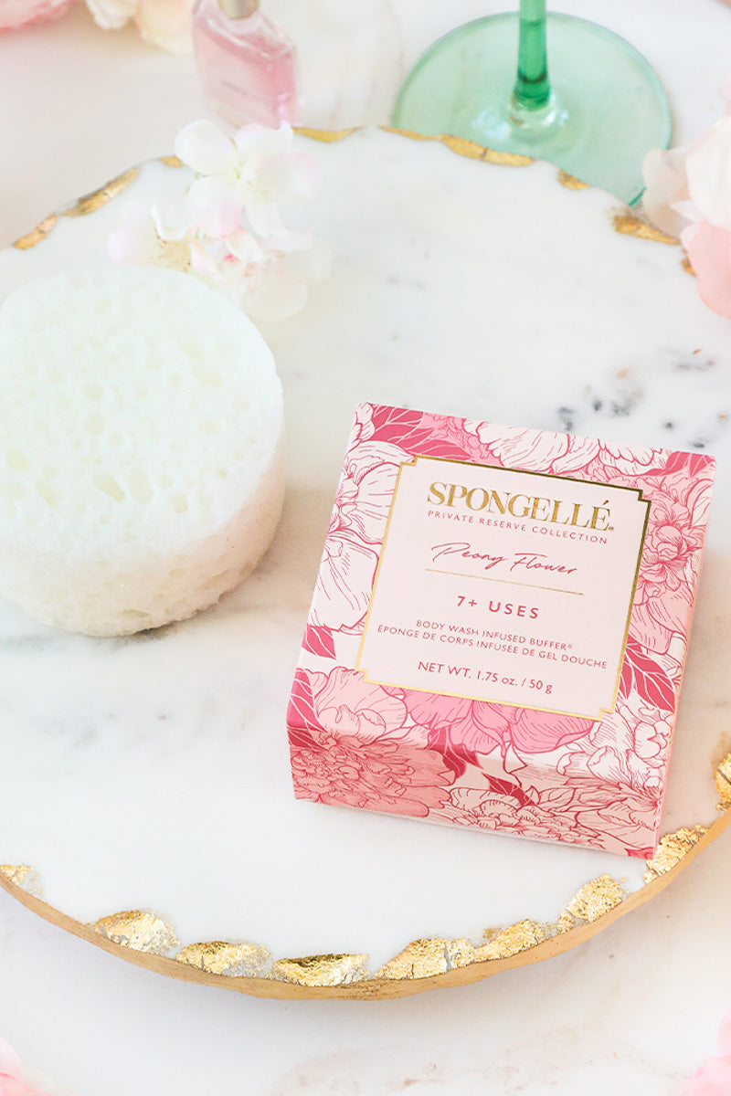 Spongelle Peony Flower Body Wash Infused Buffer Travel Size