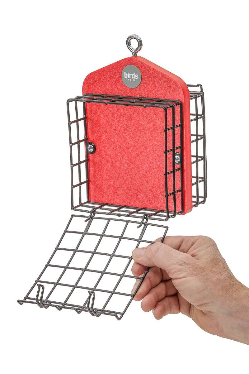 Birds Choice Suet Feeder for Two Cakes in Red Recycled Plastic