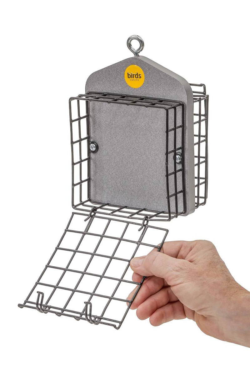 Birds Choice Suet Feeder for Two Cakes in Gray Recycled Plastic