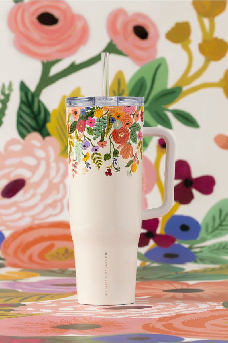 Corkcicle Cruiser 40oz Rifle Paper Co Garden Party Cream