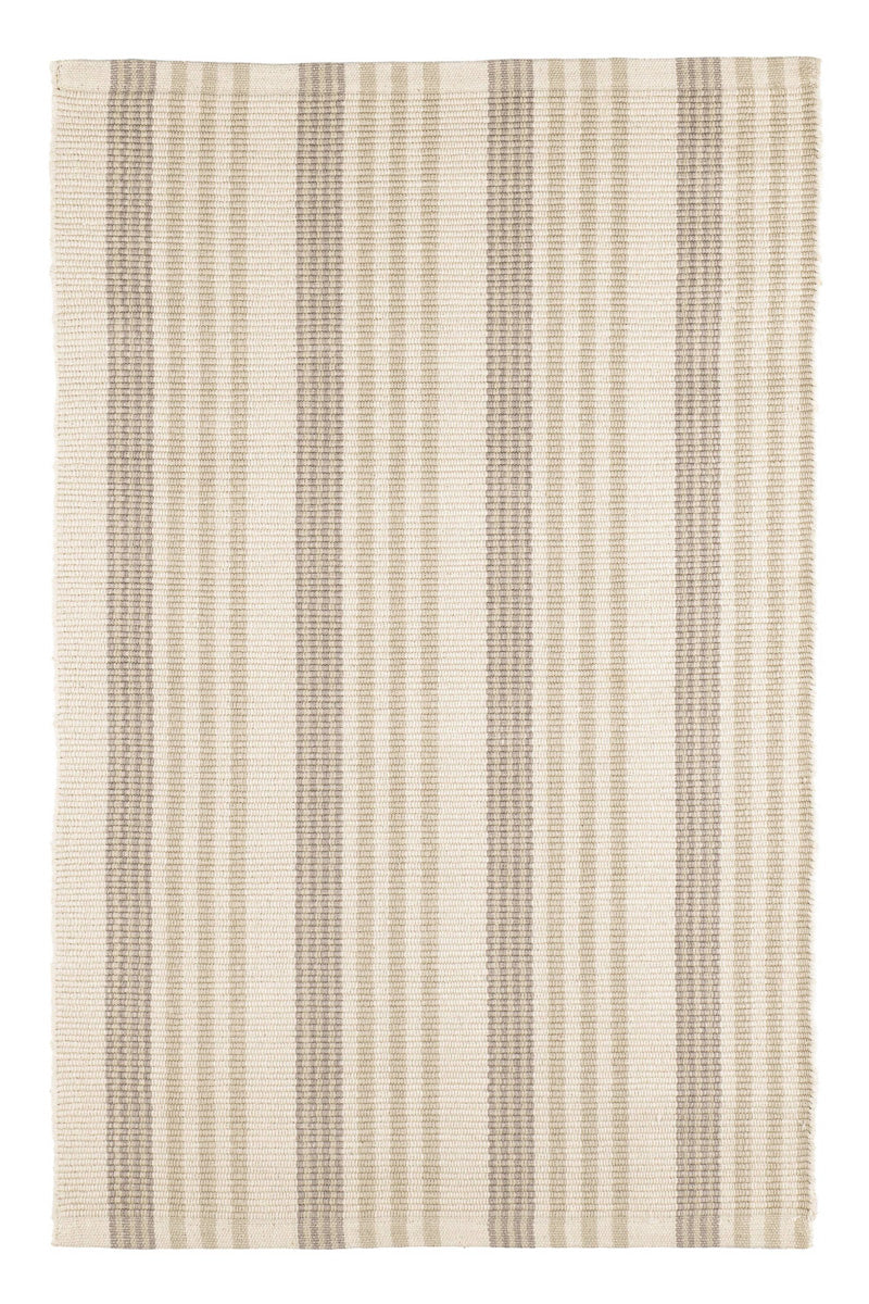 Dash & Albert Putney Stripe Navy Handwoven Cotton Rug 3x5