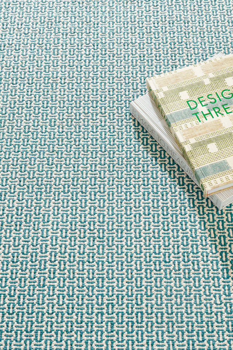 Dash & Albert Miss Muffet Teal Handwoven Cotton Rug 2x3