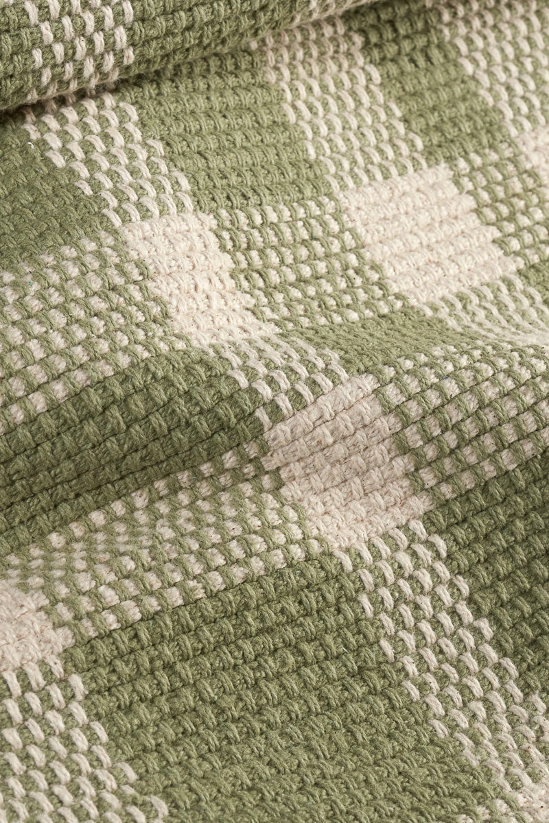 Dash & Albert Tattersall Sage Handwoven Cotton Rug 2x3