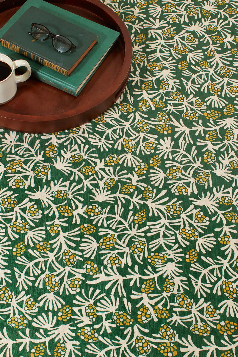 Dash & Albert Winter Pinecone Green Machine Washable Rug 2' x 3'
