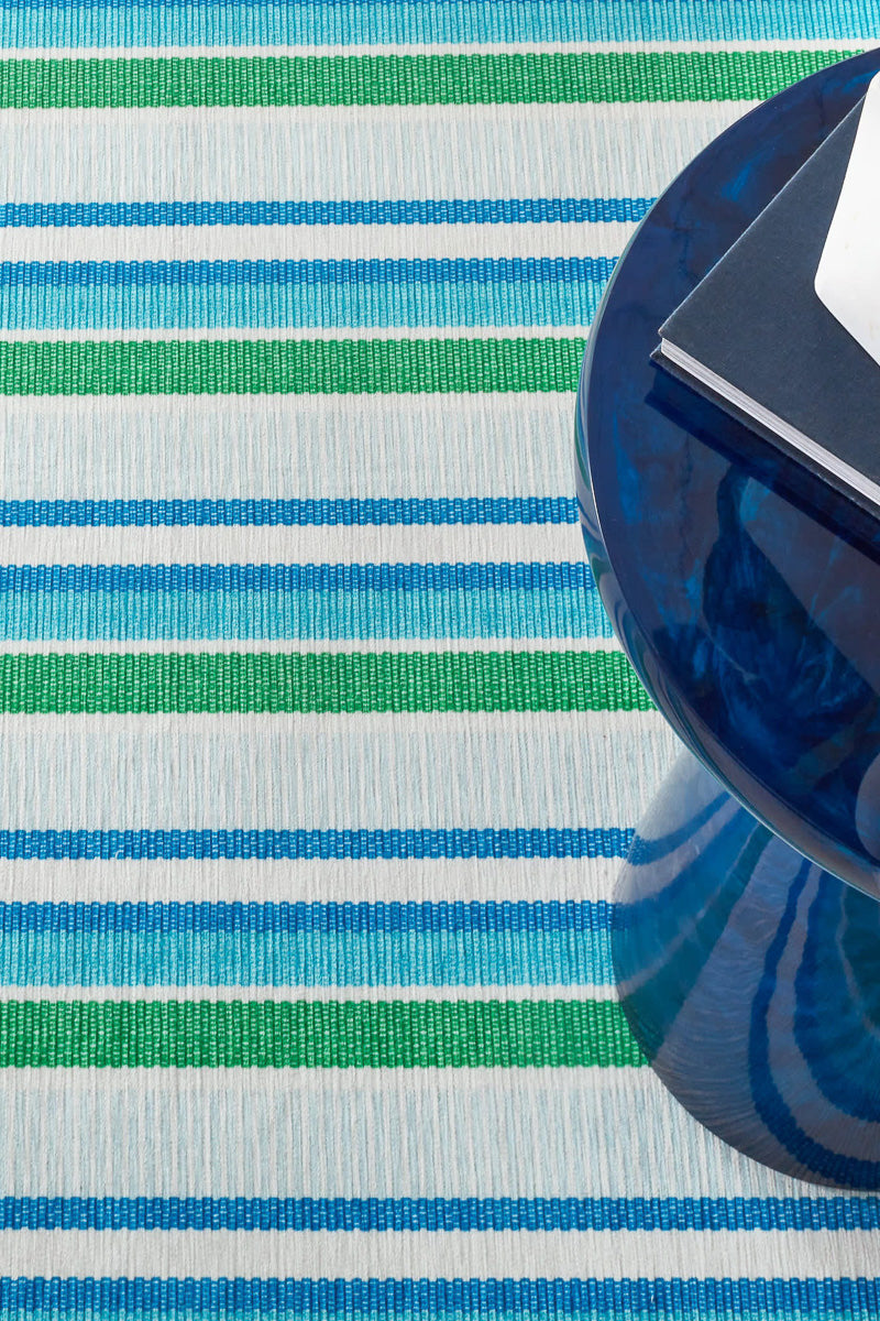 Dash & Albert Always Greener Cobalt/Green Machine Washable Rug 2x3