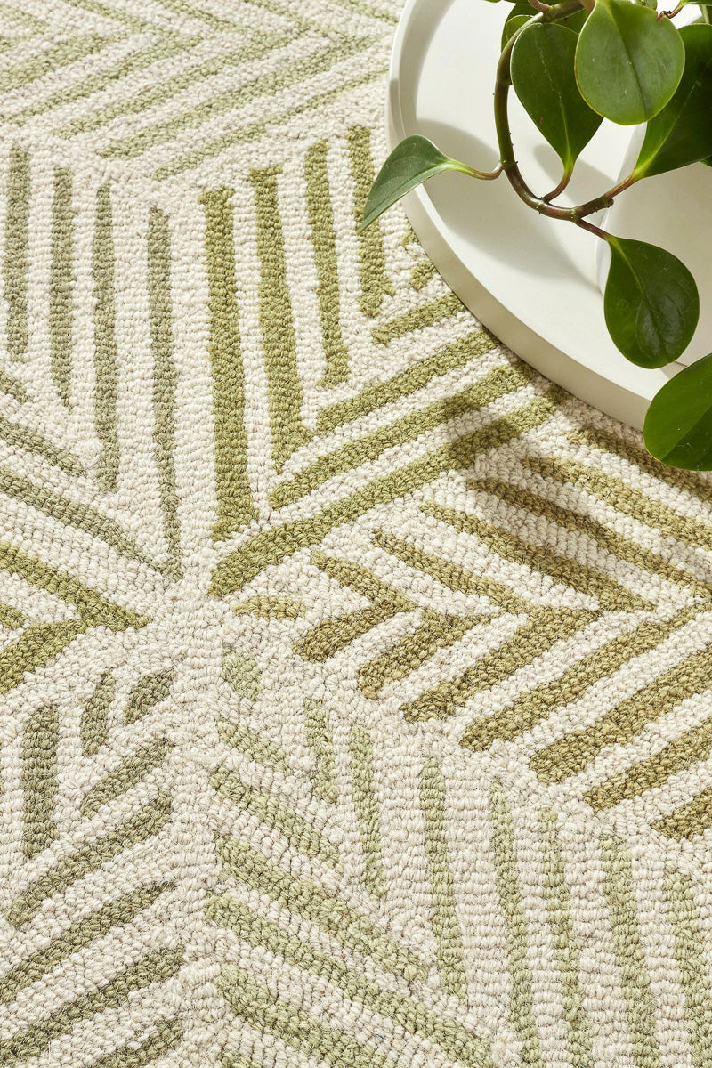 Dash & Albert Karari Moss Hand Hooked Wool Rug 2x3