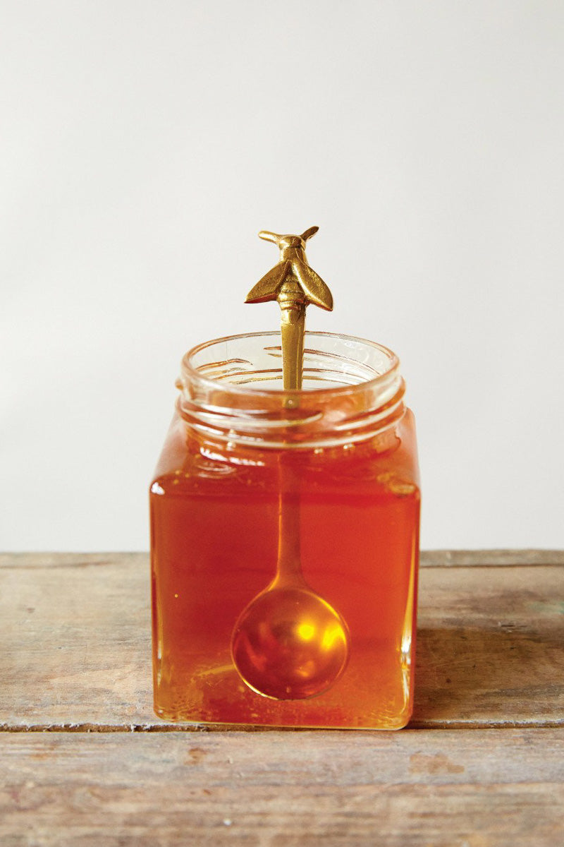 Creative Co-Op Brass Spoon with Bee 5"