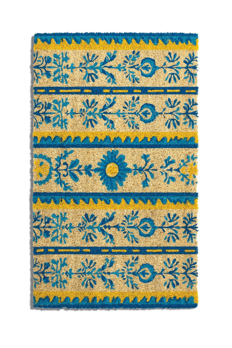 Mediterranean Bloom Coir Doormat 17"x28"