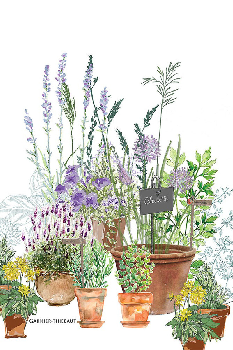 Garnier-Thiebaut Jardin Cotton & Linen Kitchen Towel 20"x 28" Aromatique