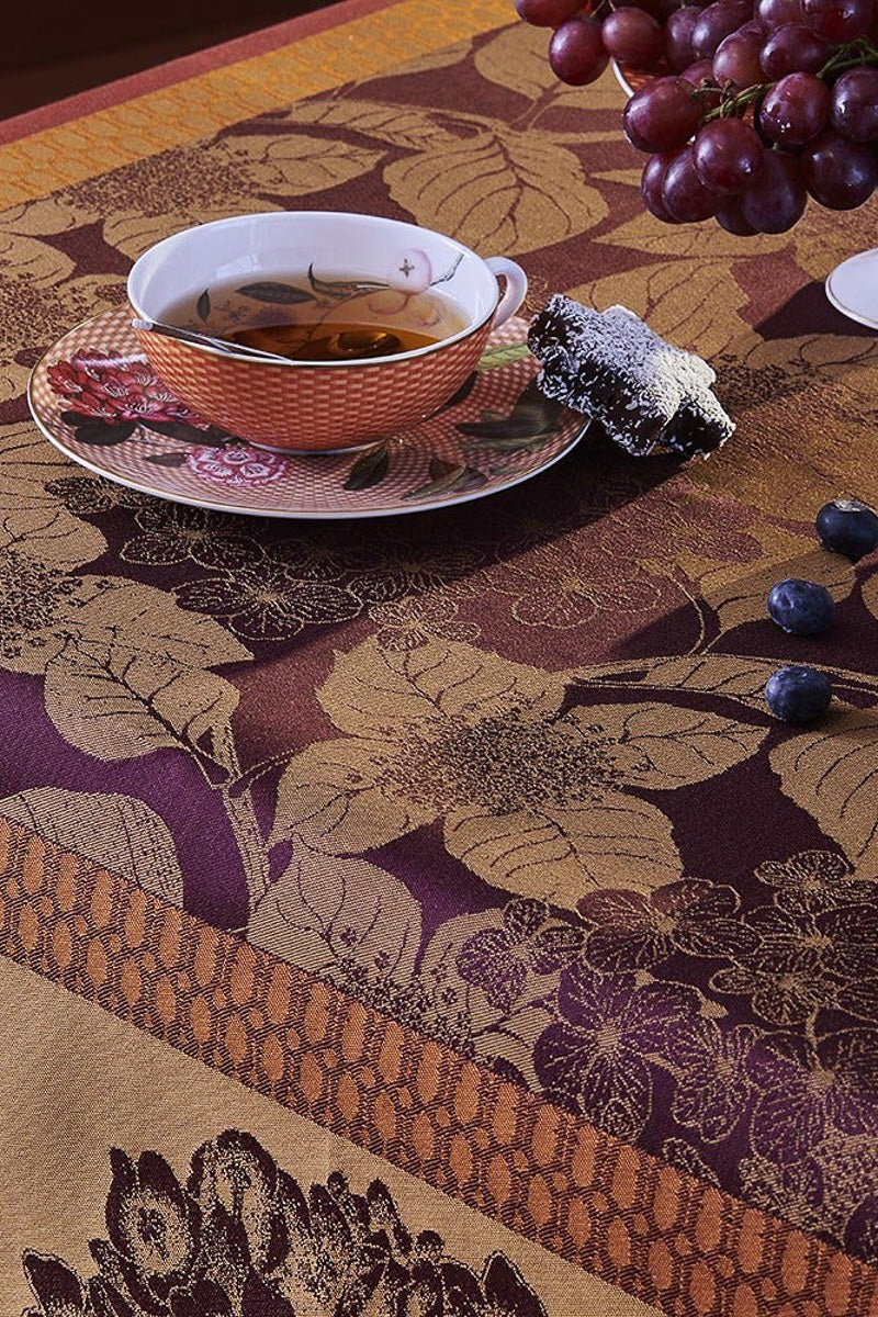 Garnier-Thiebaut Hortensias Rouille Tablecloth 69" x 69"