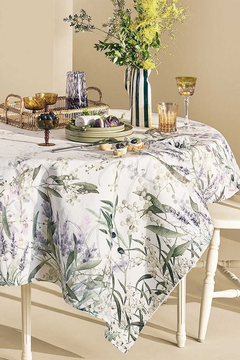 Garnier-Thiebaut Perfum De Lavande Cotton & Linen Tablecloth 61"x 89" Mauve