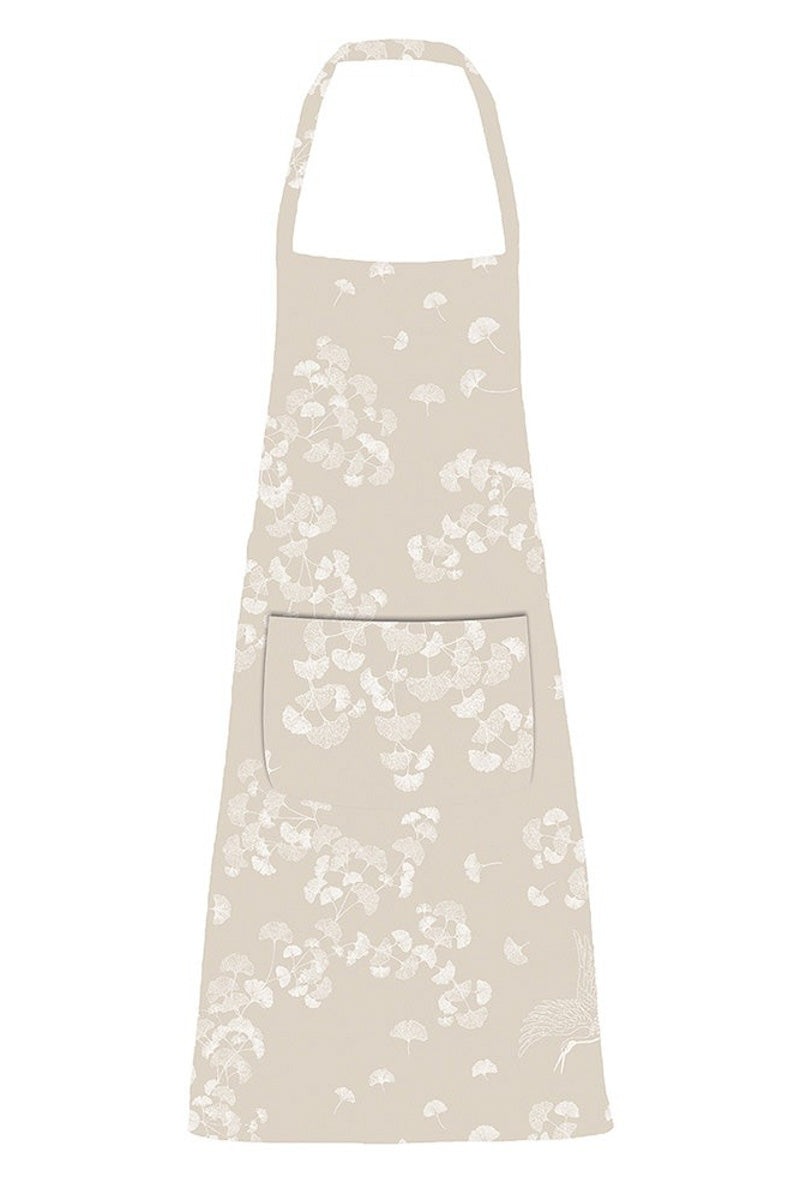 Garnier-Thiebaut Mille Ginkos Coated Cotton Jacquard Apron Natural