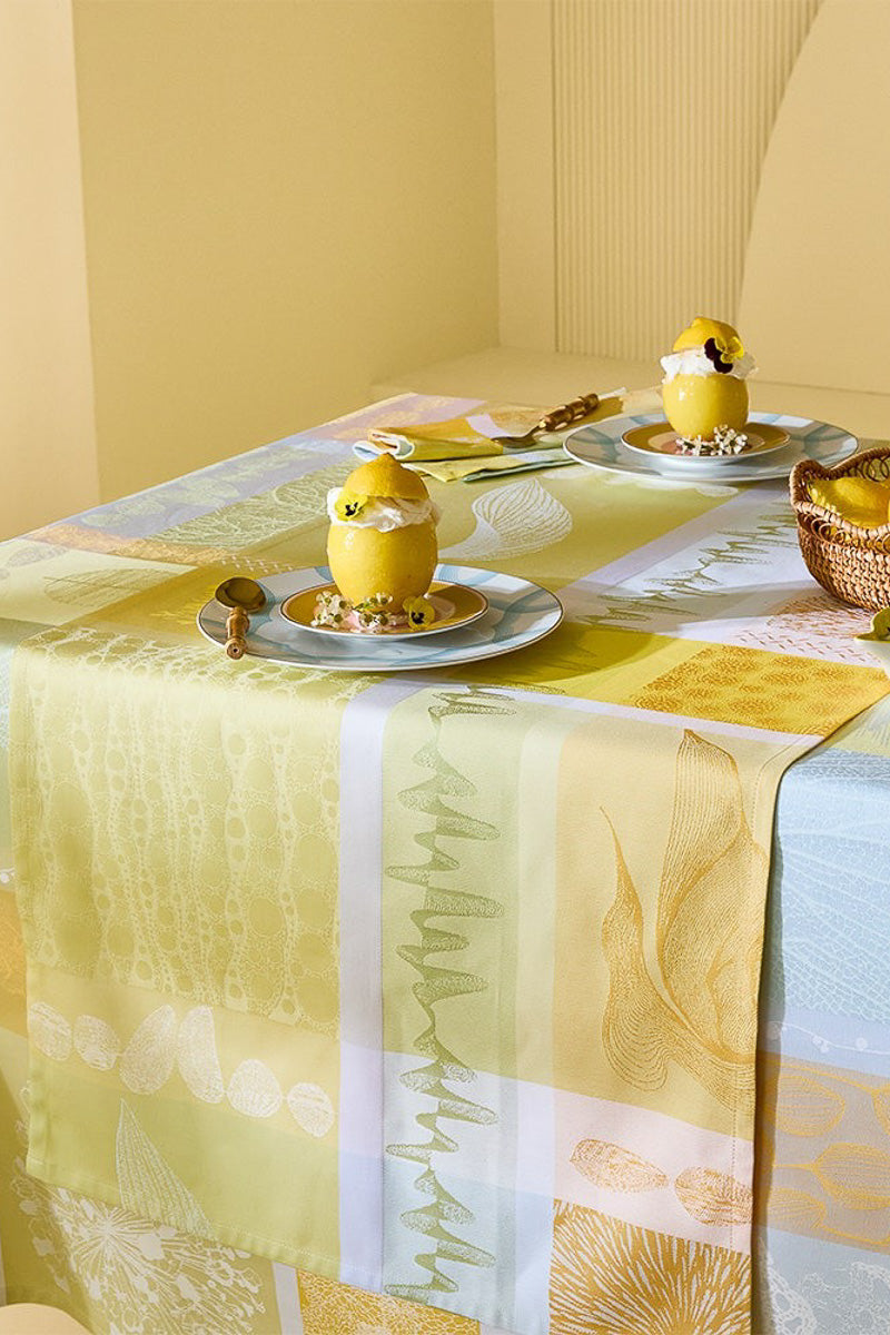 Garnier-Thiebaut Mille Lieues Cotton Jacquard Table Runner 22"x 71" Auberge