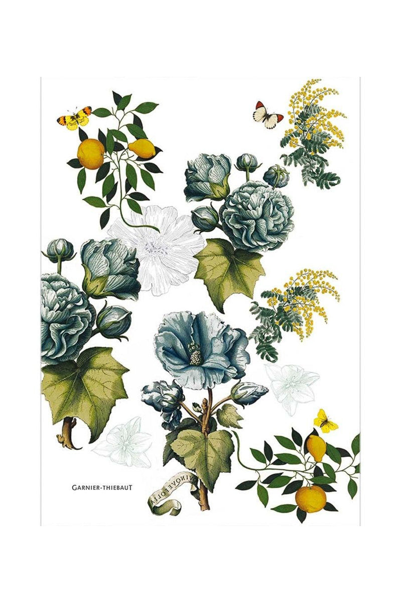 Garnier-Thiebaut Giardino Cotton & Linen Kitchen Towel 20"x 28" Bleu