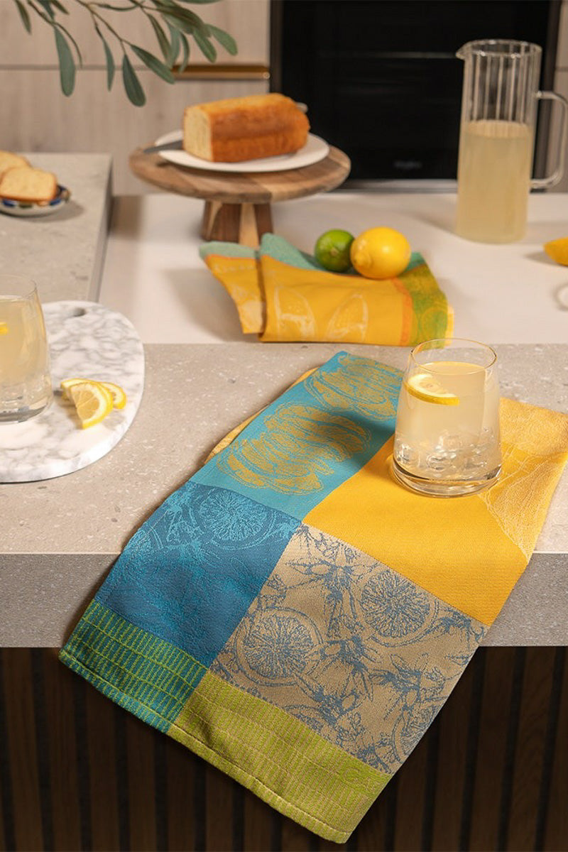Garnier-Thiebaut Filet Des Citrons Jacquard Cotton Kitchen Towel 22"x 30" Soleil