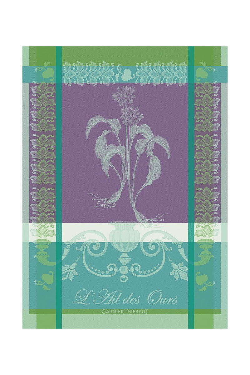 Garnier-Thiebaut Ail Des Ours Jacquard Cotton Kitchen Towel 22"x 30" Emeraude
