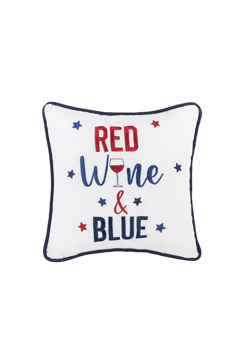 Red, Wine, & Blue Pillow