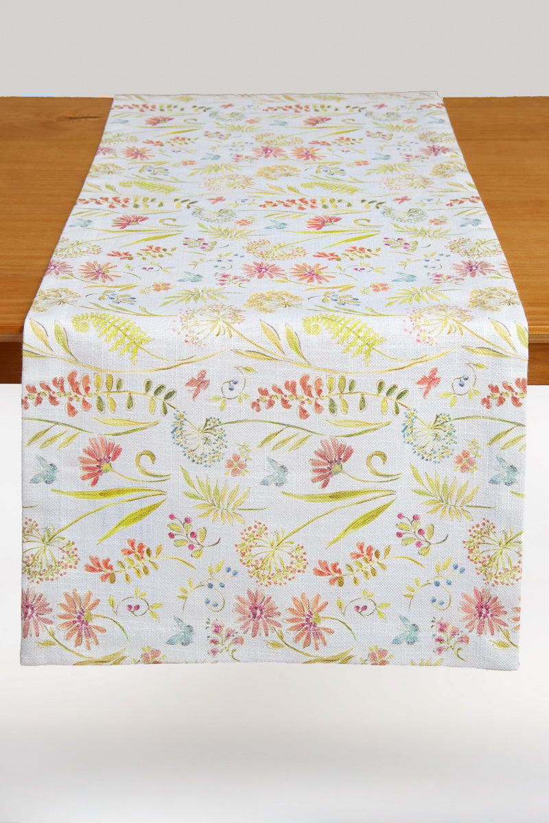 Secret Garden Blue Table Runner 72"