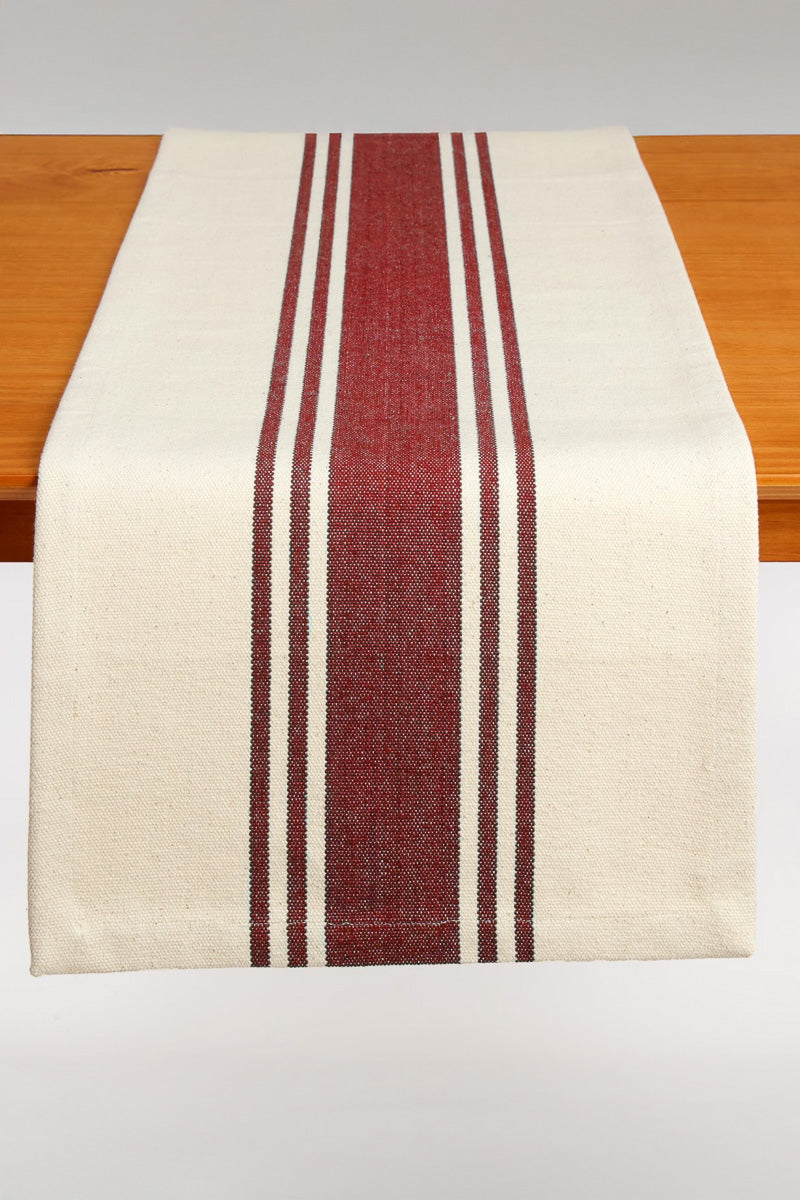 Railroad Stripe Red Table Runner 72"