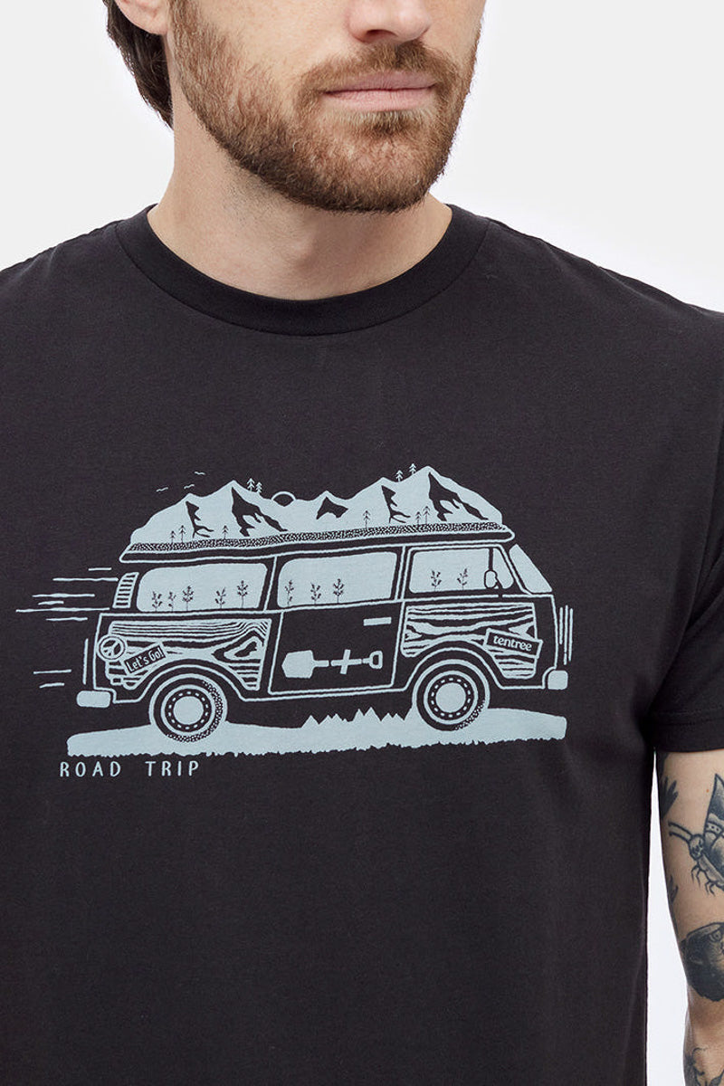 Men T-Shirt Road Trip Meteorite Black Large