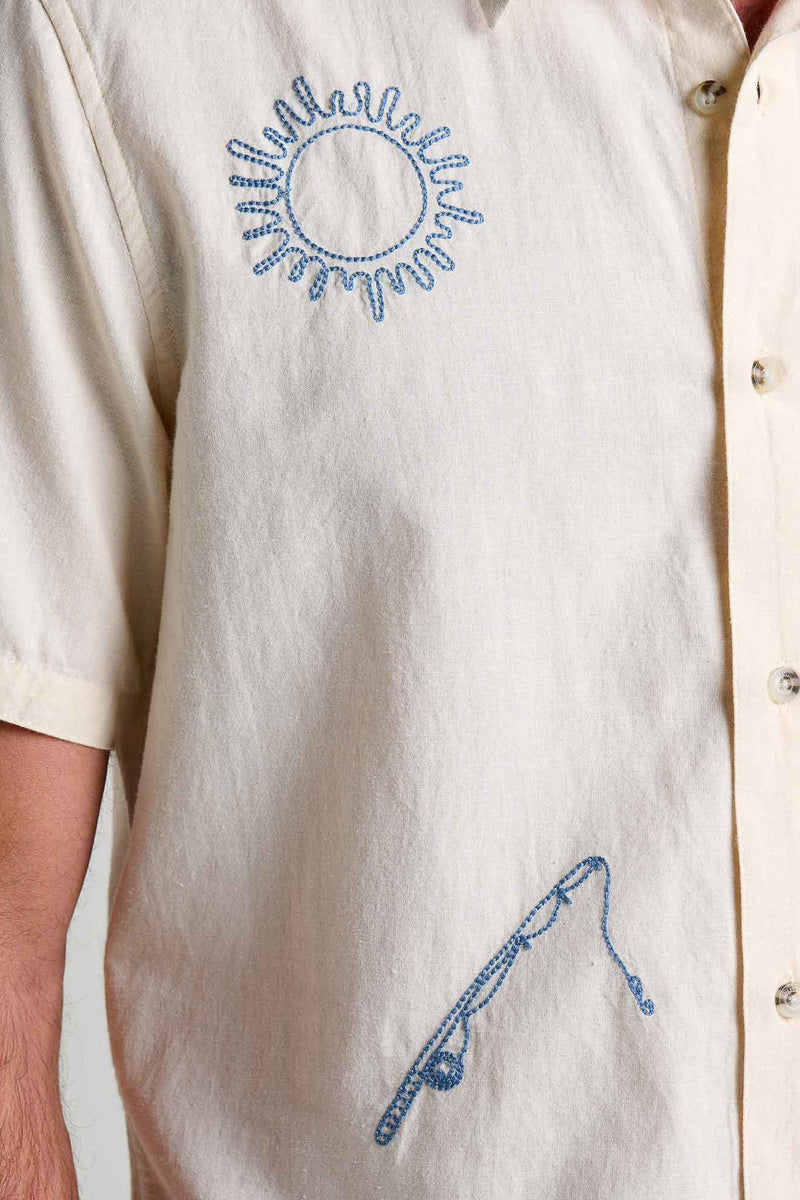 Toad & Co Men's Airscape Short Sleeve Shirt Extra Large Salt Embroidered