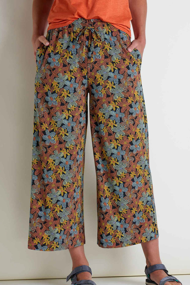 Toad & Co Women's Sunkissed Wide Leg Pant Extra Small Black Floral Dot Print