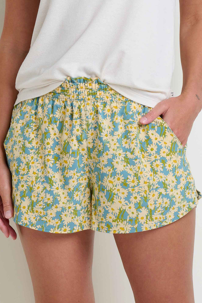 Toad & Co Women's Sunkissed Pull-On Short Small Glacier Daisy Field Print