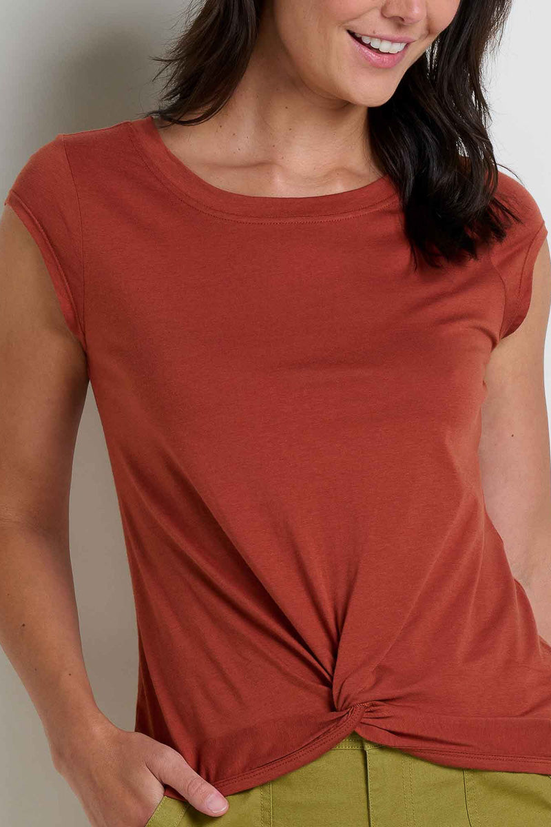 Toad & Co Women's Anza Short Sleeve Shirt Small Cinnamon