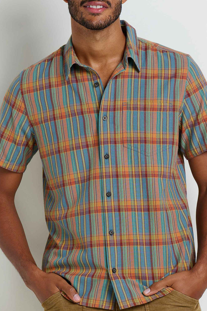 Toad & Co Men's Airscape Short Sleeve Shirt Medium North Shore Plaid