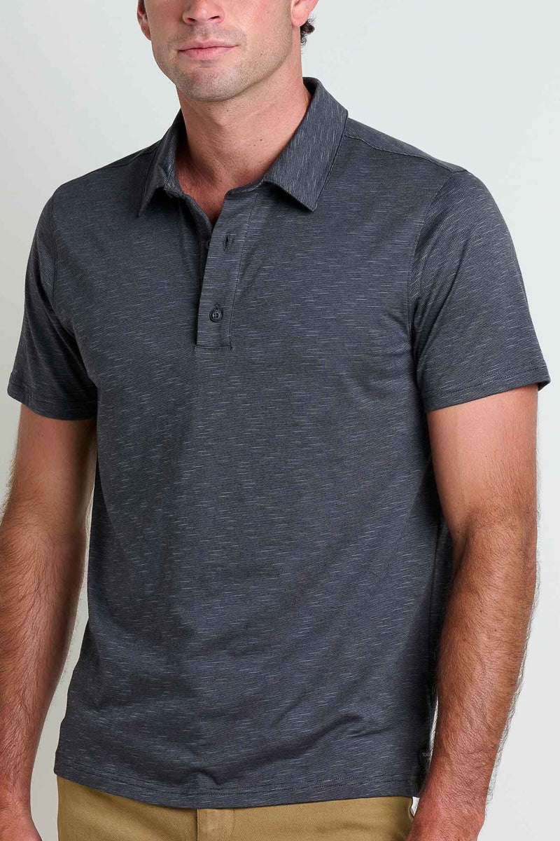 Toad & Co Men's Tempo Short Sleeve Polo Shirt Extra Large Soot