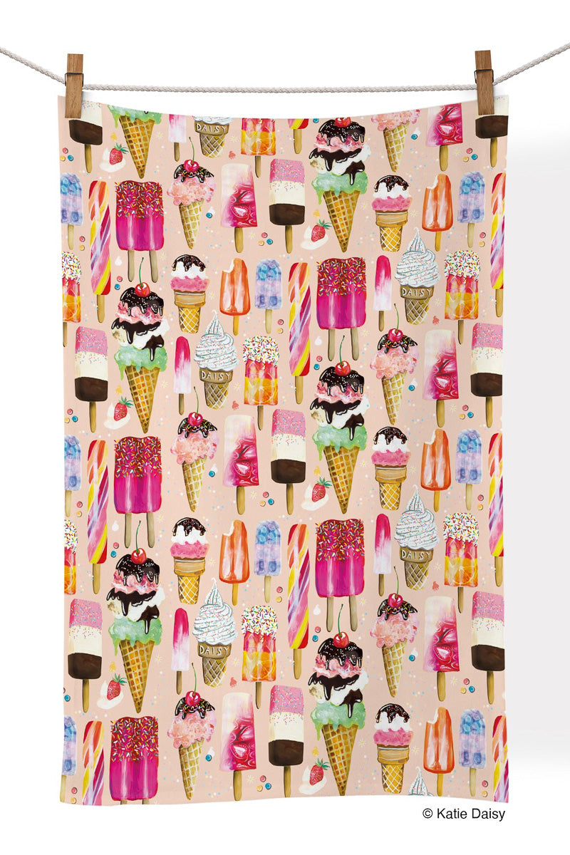 Cotton Tea Towel Ice Cream & Pops