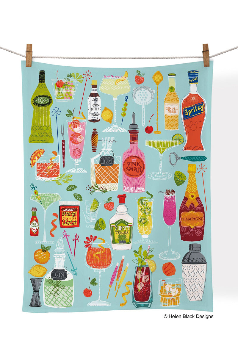 Cotton Tea Towel 5 O'clock Somewhere
