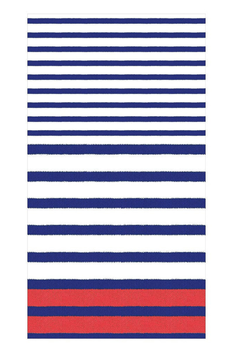 Caspari Breton Stripe Blue Guest Towels