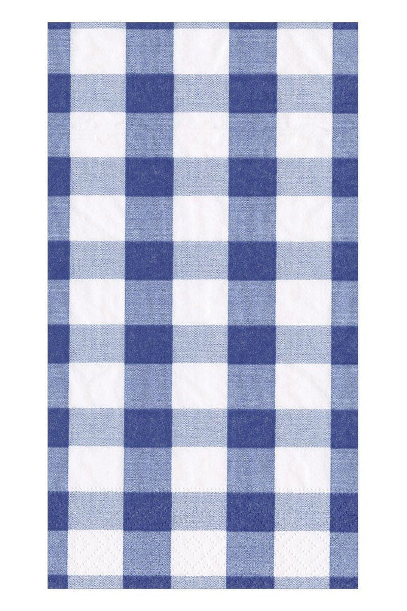 Caspari Gingham Blue Guest Towels