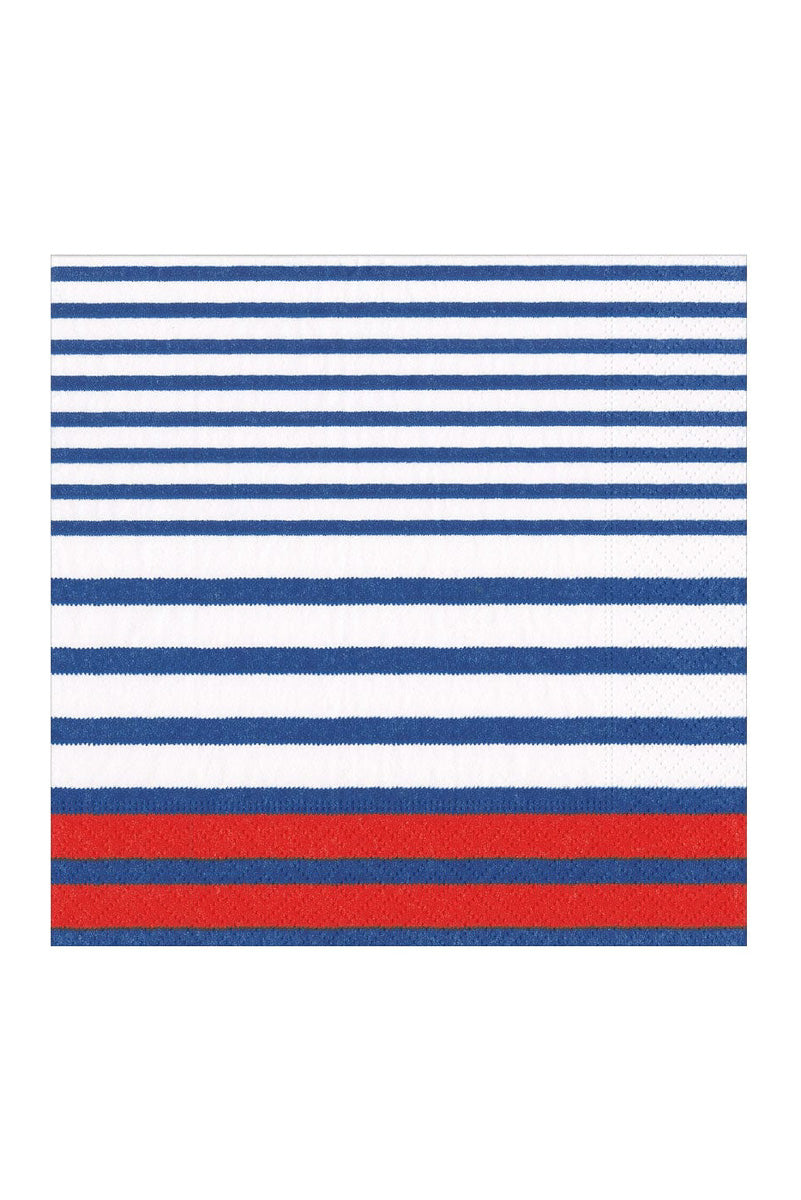 Caspari Breton Stripe Blue Luncheon Napkins