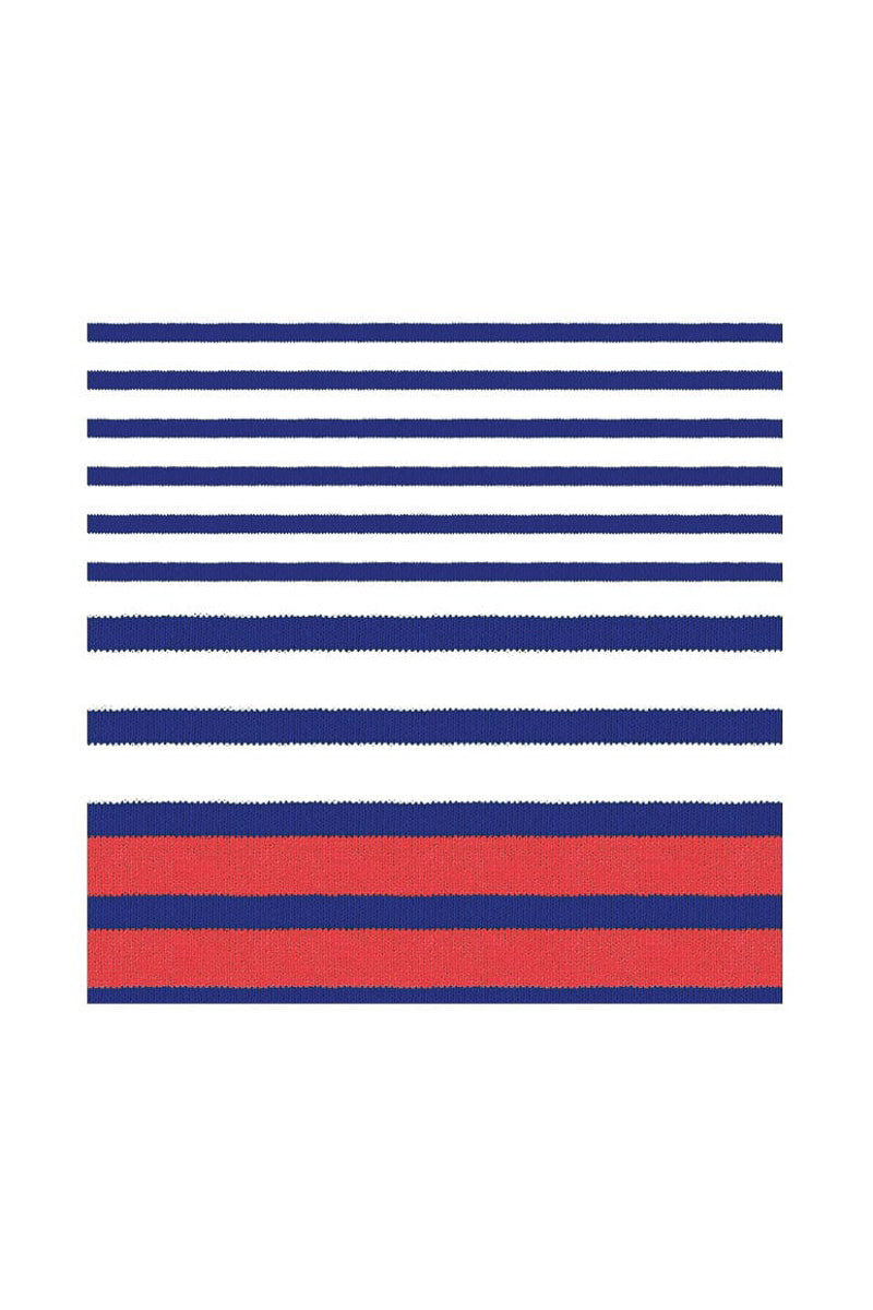 Caspari Breton Stripe Blue Cocktail Napkins