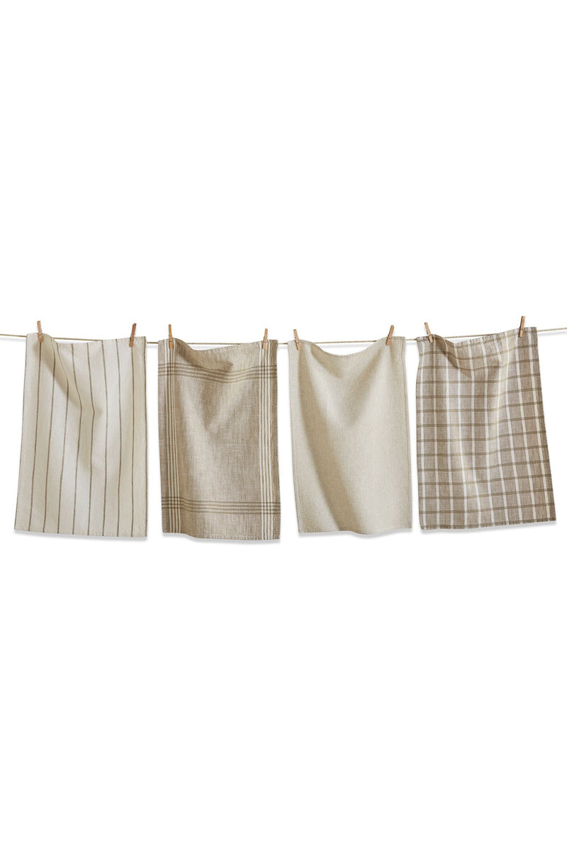 Canyon Woven Dishtowel Set/4 White Multi