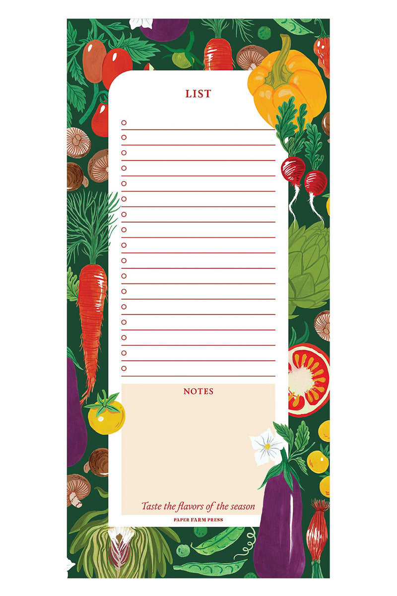 Vegetable Farmers Market List Notepad
